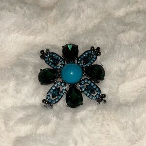 Lia Sophia Turquoise and Green necklace Pendant/ Brooch